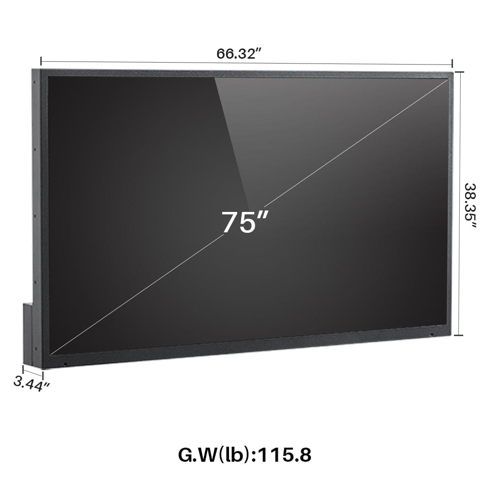 75" Waterproof Outdoor TV (Partial Sun)-Deck Series