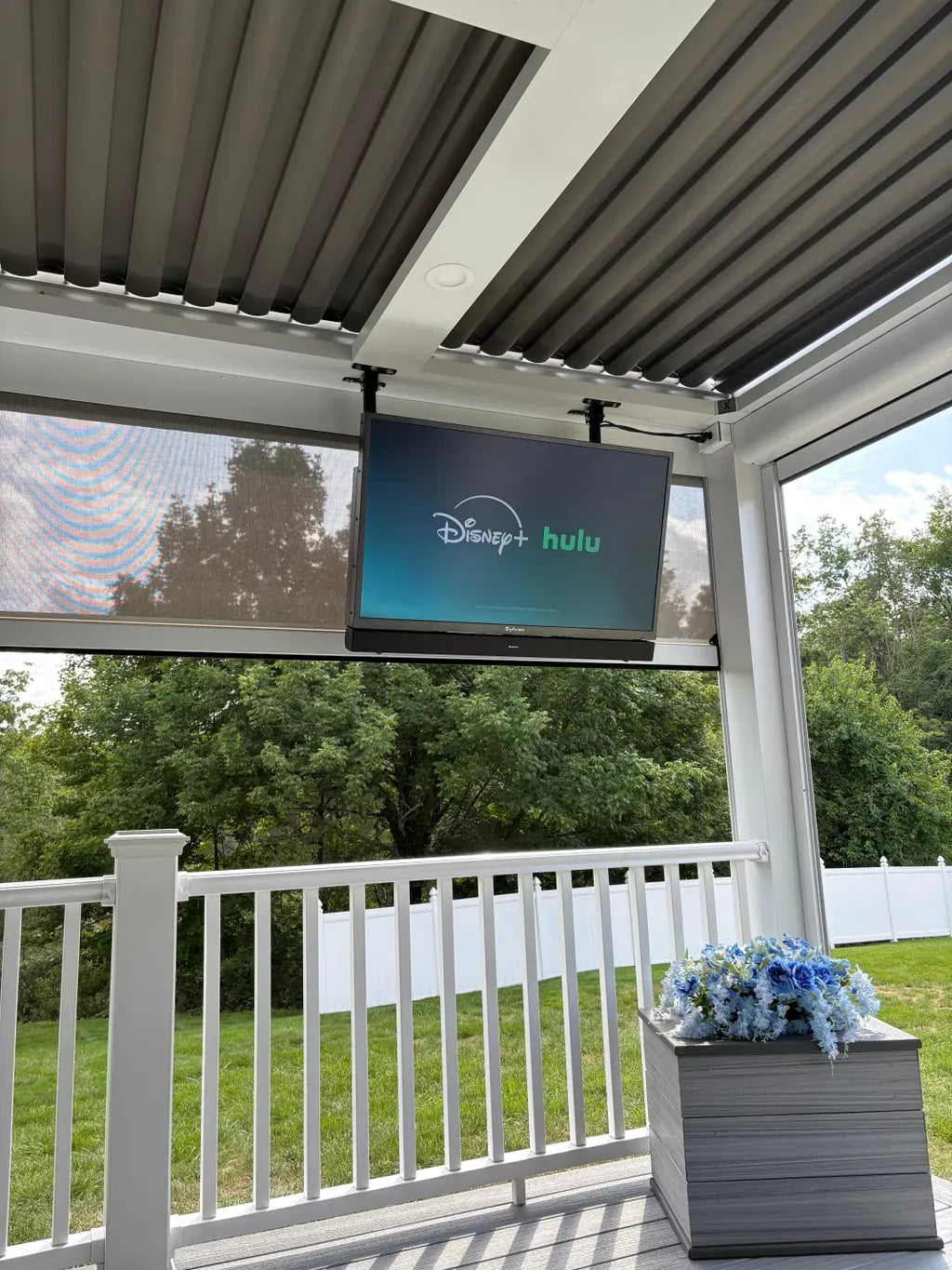 Ceiling-mounted for your outdoor escape.
