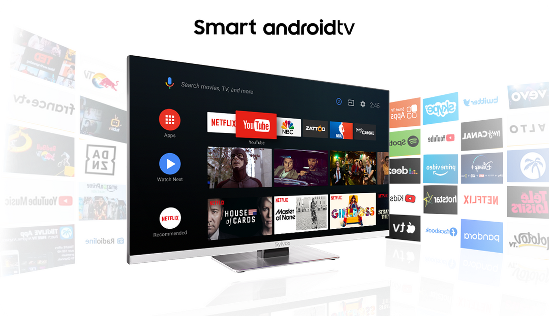  SYLVOX Smart TV de 27 pulgadas 12/24 voltios TV 1080P FHD RV TV  Android 11.0 reproductor de disco de video digital integrado con WiFi,  conexión inalámbrica y función de reducción de