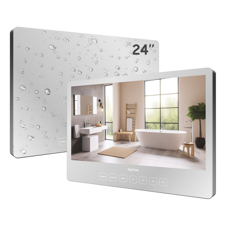 24" Waterproof  Smart Magic Mirror TV for Bathroom(On Wall Model）