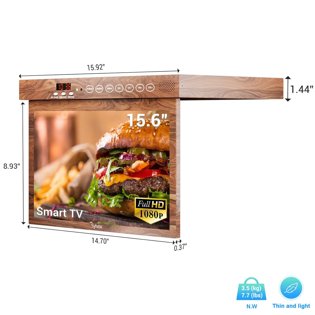 Sylvox 15.6" Smart Under Cabinet TV for Kitchen(New Arrival)