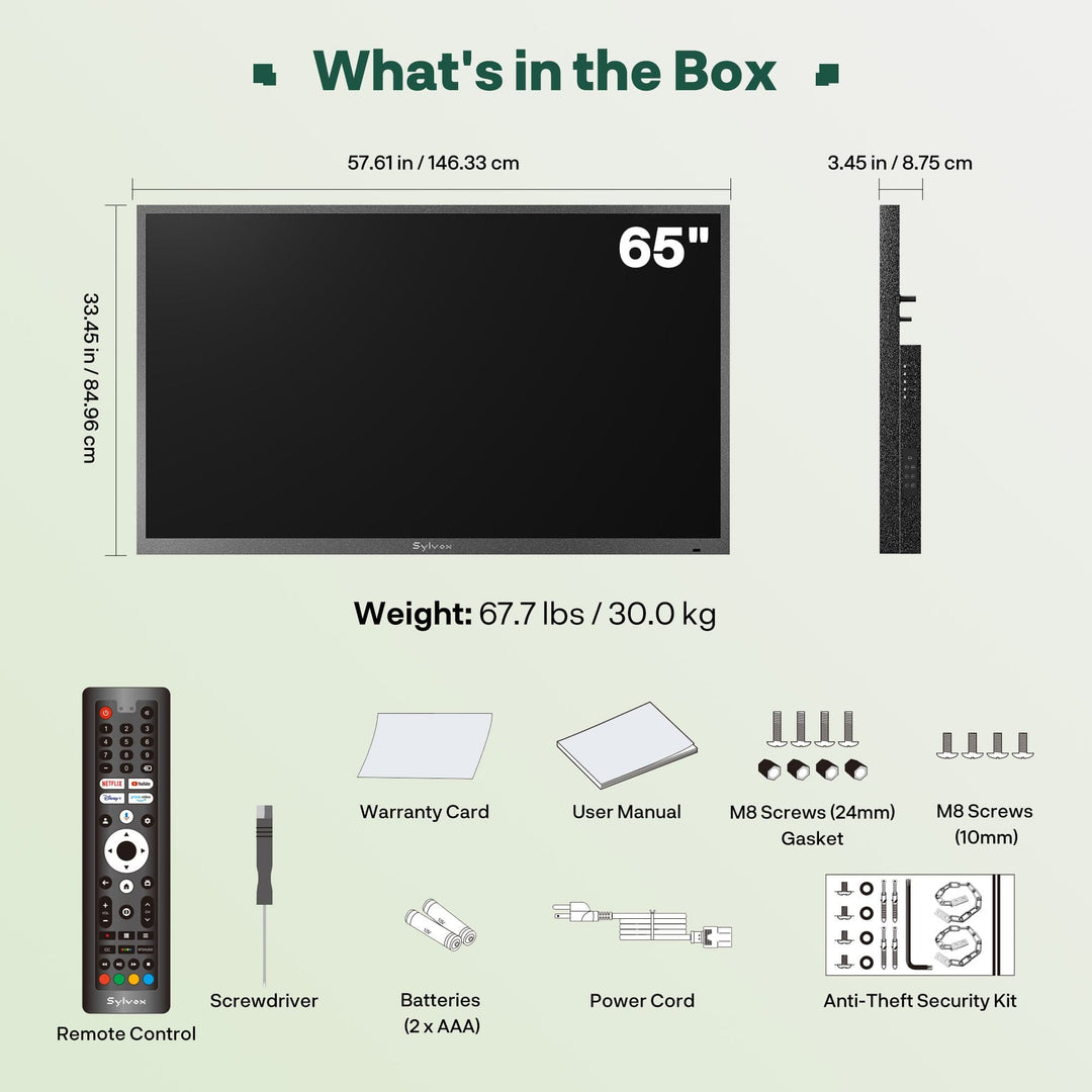 65" Outdoor TV(Google TV) - 2026 Deck Pro 3.0 Lock Series