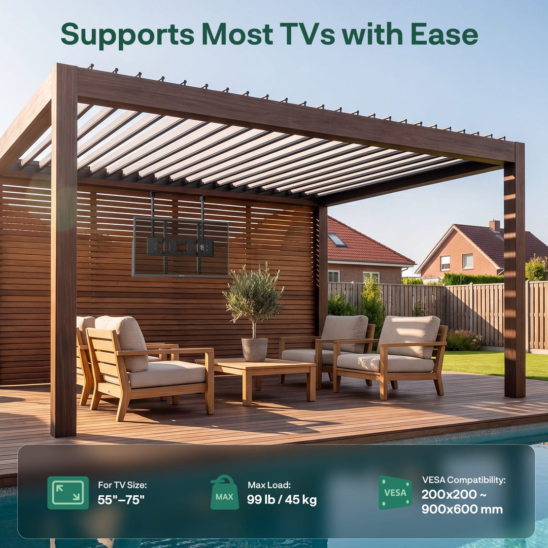 Outdoor TV Dual-Pole Ceiling Mount