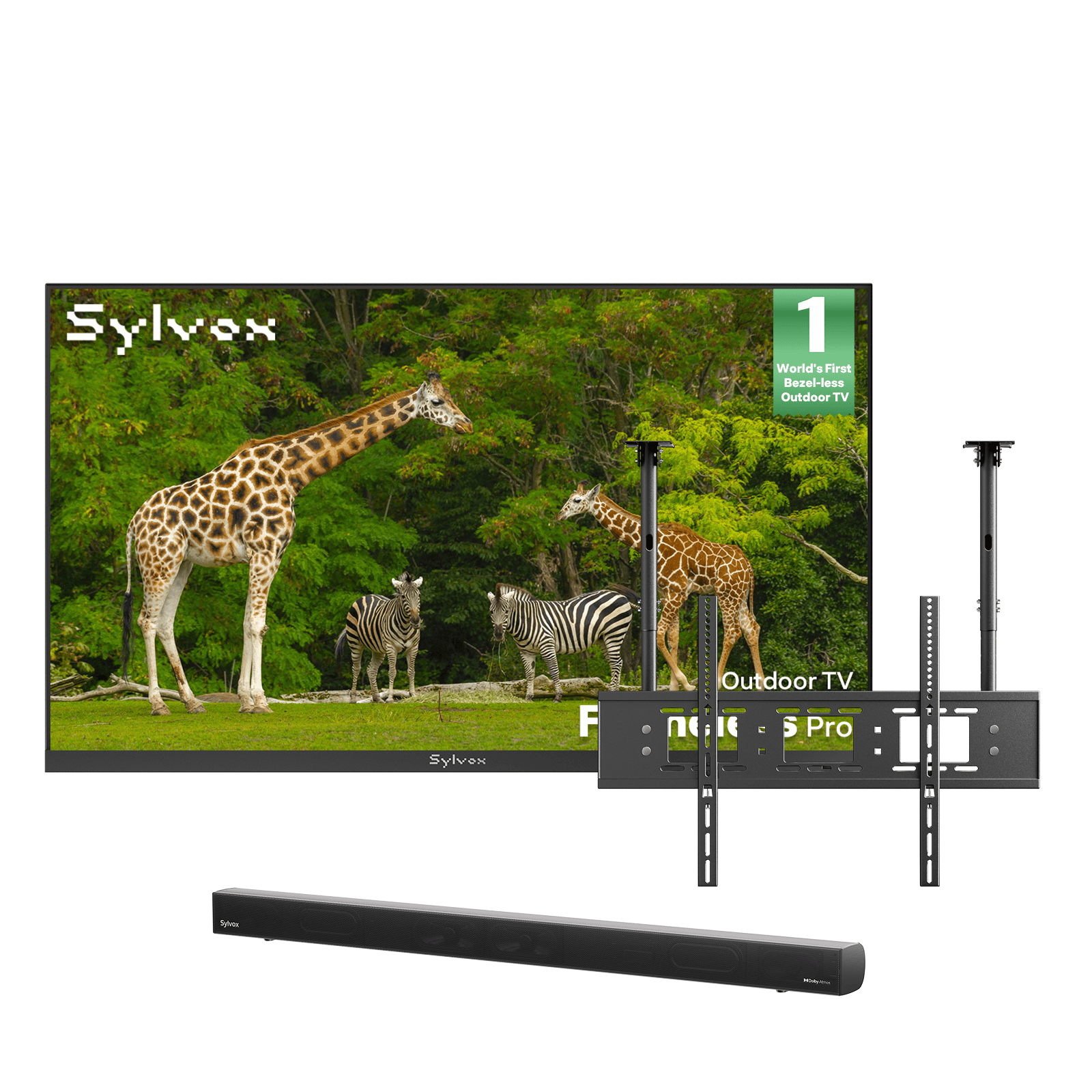 43″ Frameless Pro Full Sun Outdoor TV | Sylvox Waterproof Smart