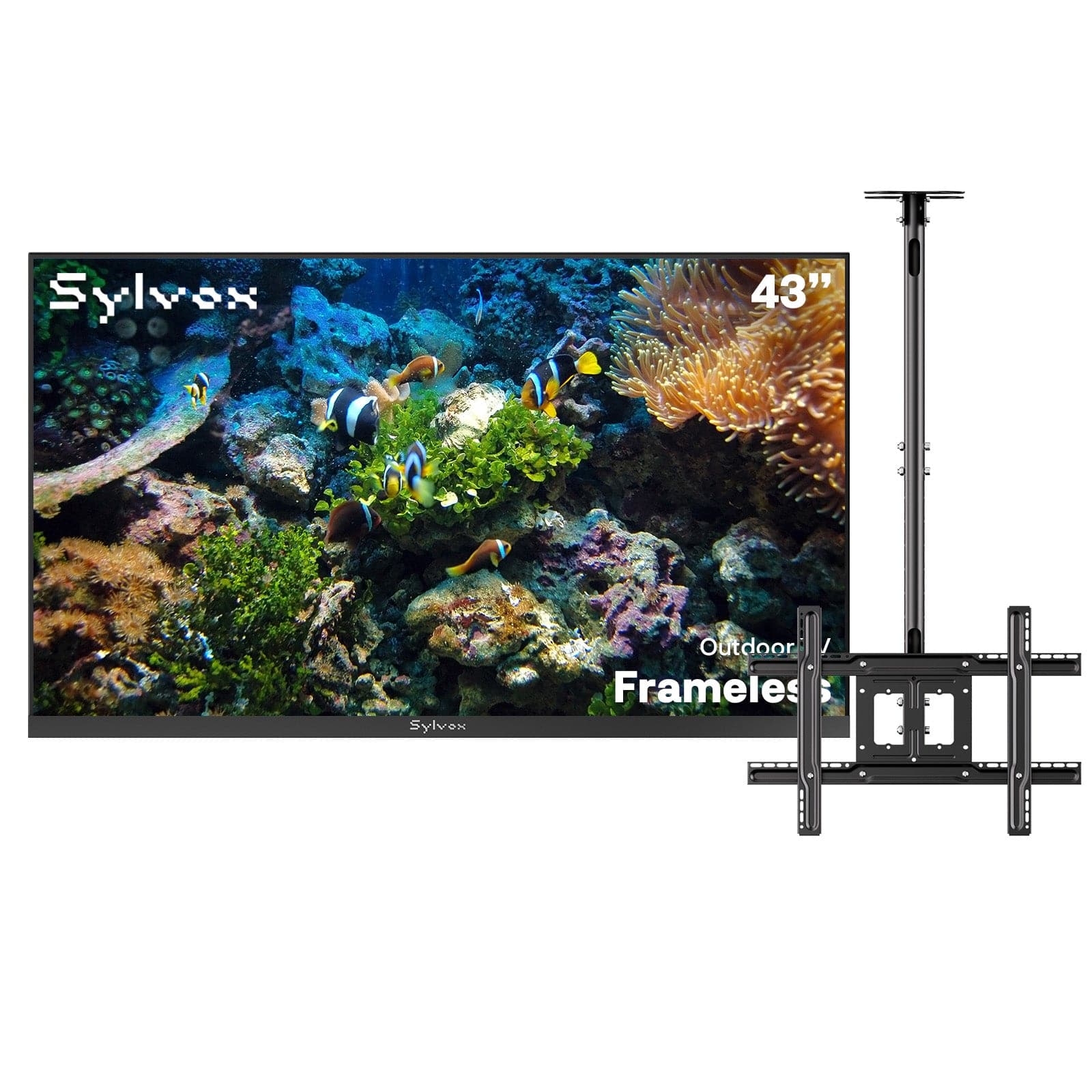 43″ 2026 Frameless Partial Sun Outdoor TV | Sylvox Smart Google TV