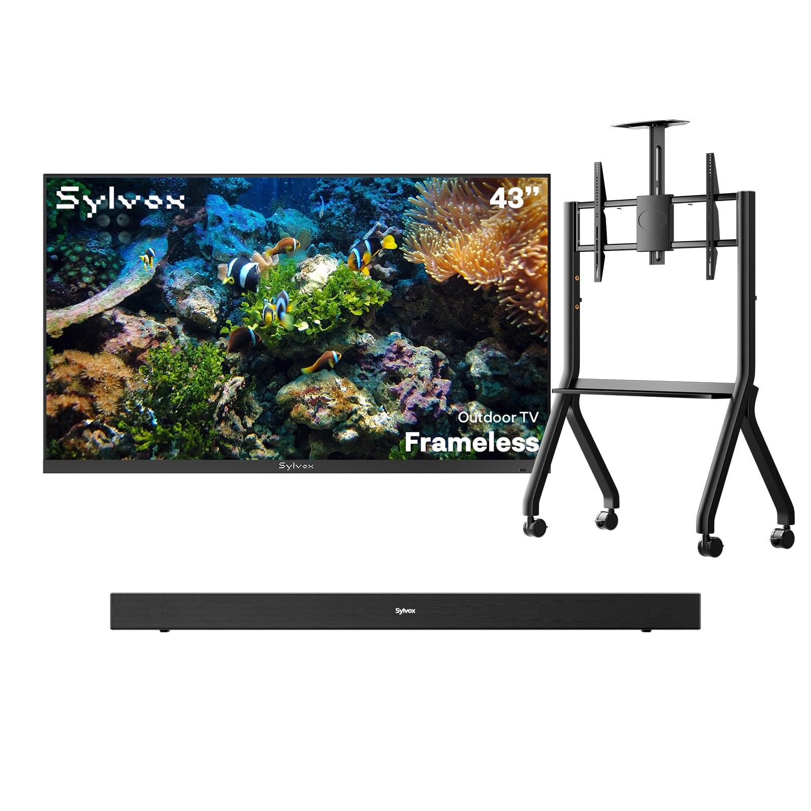 43″ 2026 Frameless Partial Sun Outdoor TV | Sylvox Smart Google TV