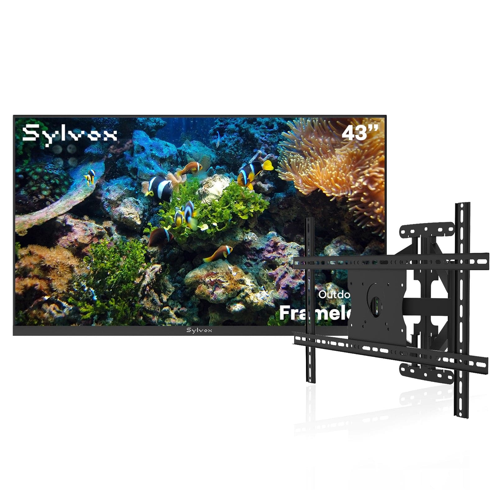 43″ 2026 Frameless Partial Sun Outdoor TV | Sylvox Smart Google TV