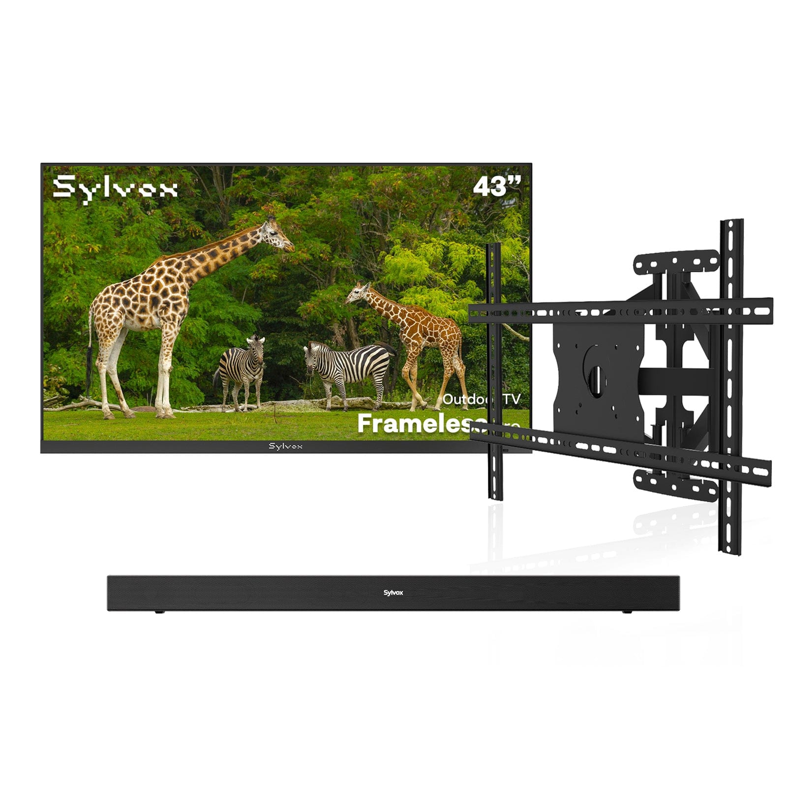 43″ Frameless Pro Full Sun Outdoor TV | Sylvox Waterproof Smart