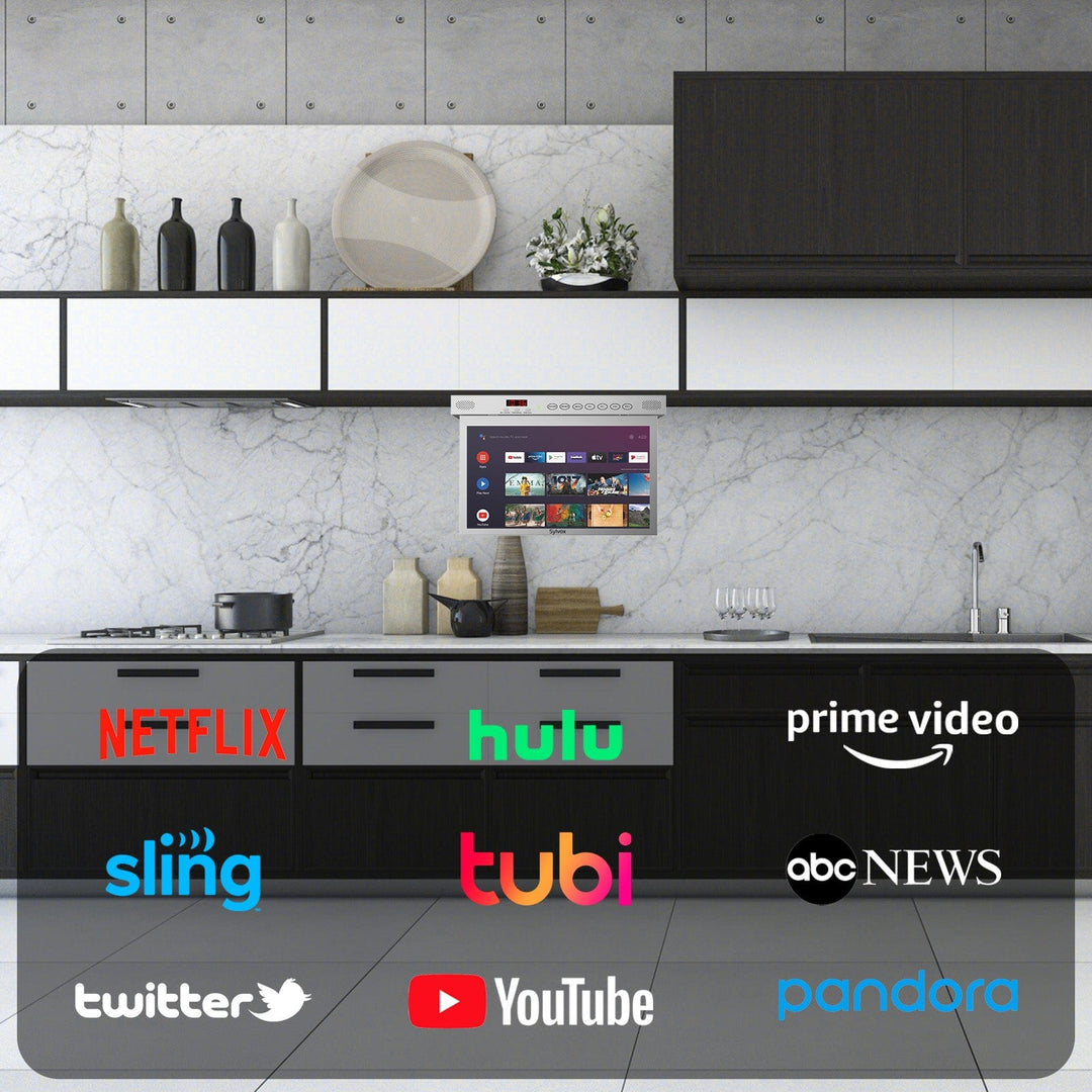 SYLVOX 15.6" Smart Under Cabinet Kitchen TV(Silver-New Arrival)