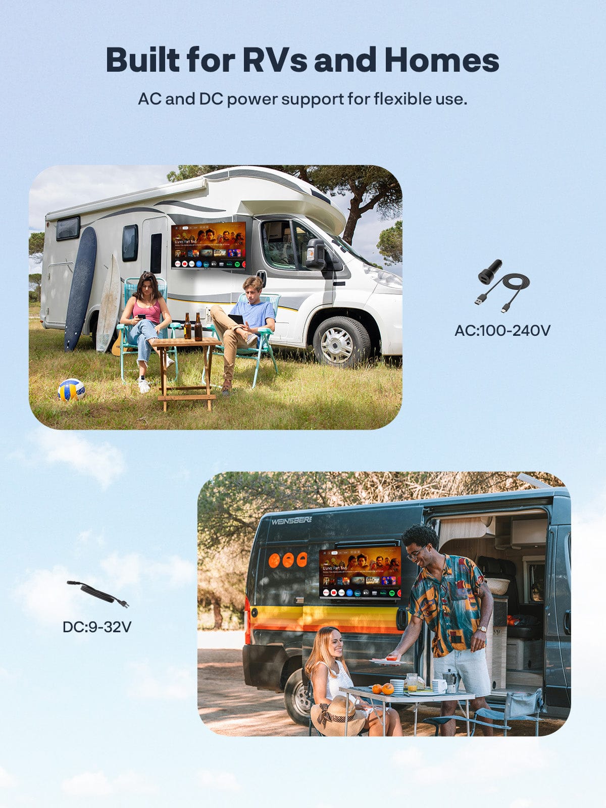 24″ Sylvox Limo QLED 12V TV | Waterproof Smart QLED TV for RV