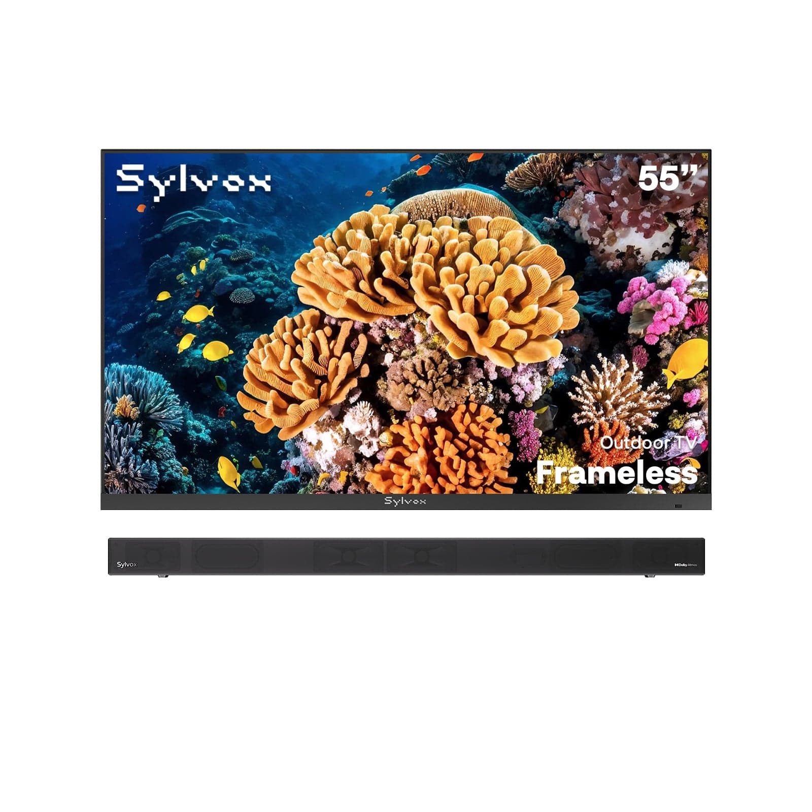 55″ 2026 Frameless Partial Sun Outdoor TV | Sylvox Smart Google TV