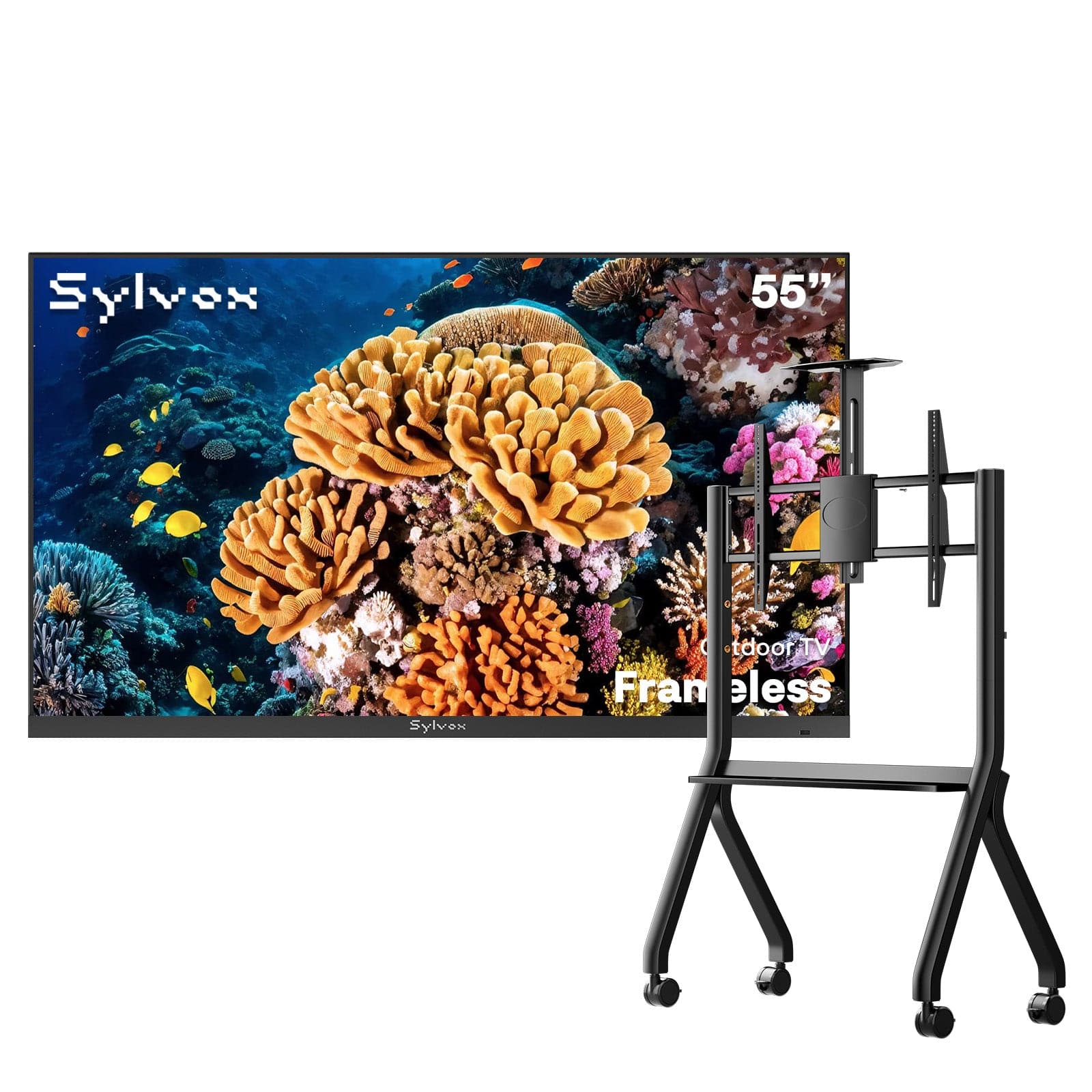 55″ 2026 Frameless Partial Sun Outdoor TV | Sylvox Smart Google TV