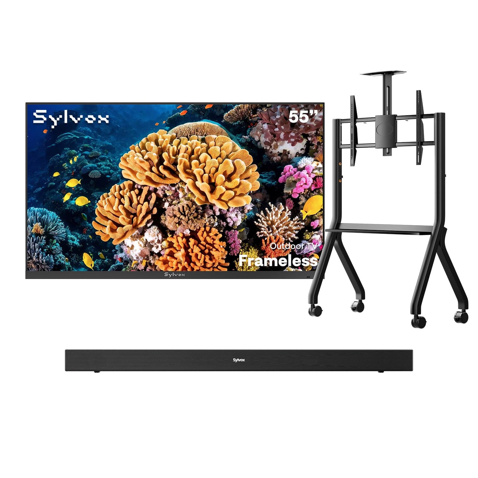 55″ 2026 Frameless Partial Sun Outdoor TV | Sylvox Smart Google TV
