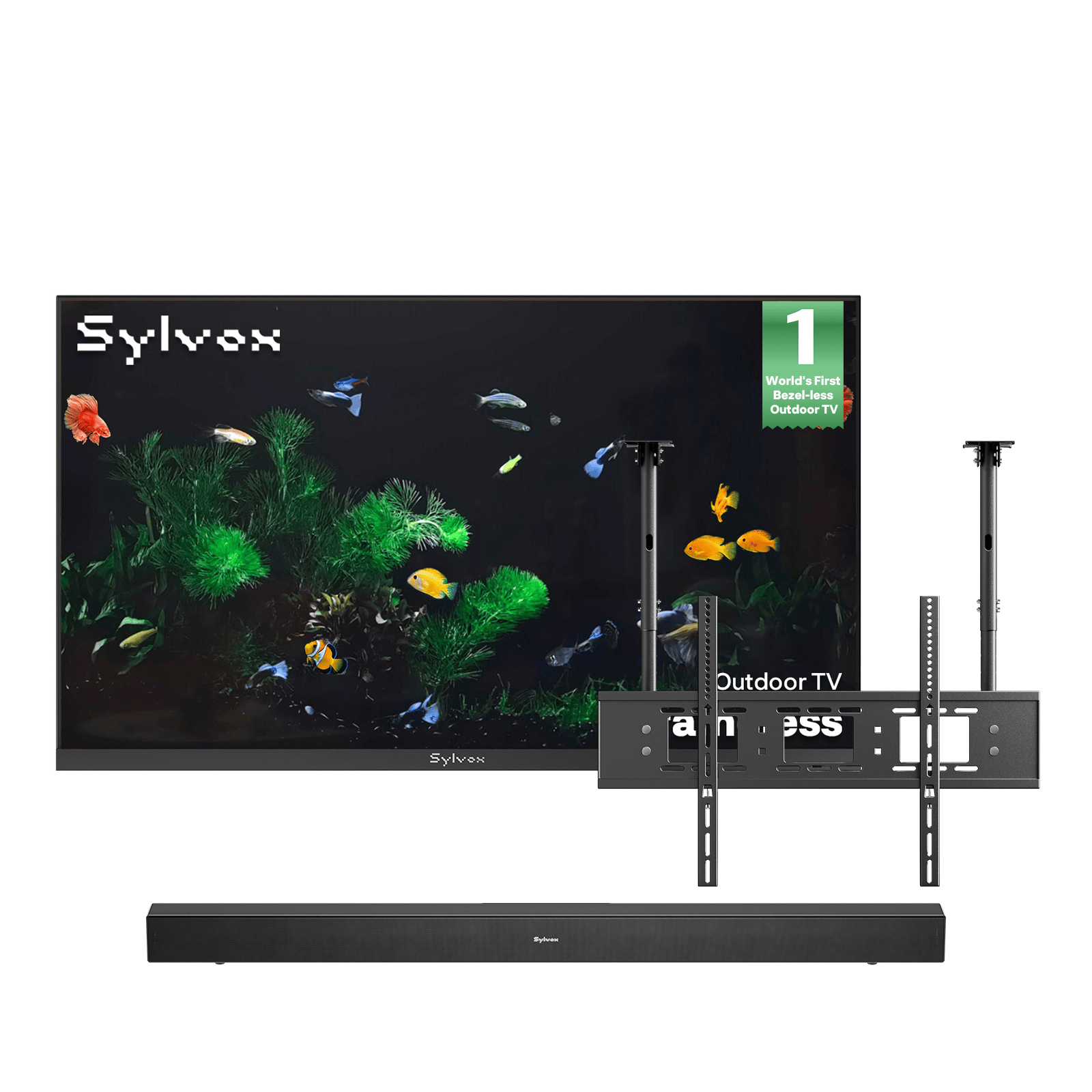 65″ 2026 Frameless Partial Sun Outdoor TV | Sylvox Smart Google TV