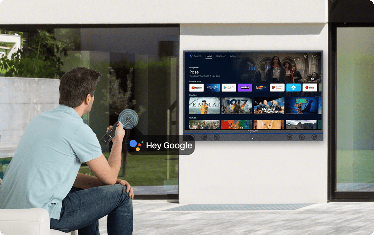 Outdoor TV-voice assistant