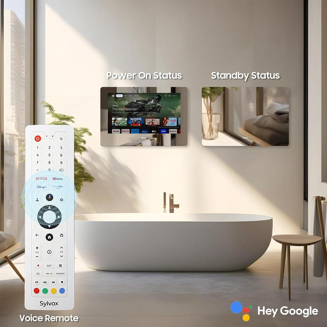24" Waterproof Smart Magic TV for Bathroom-On Wall Mirror TV