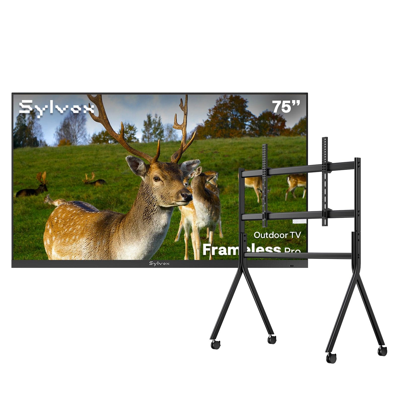 75″ Frameless Pro Full Sun Outdoor TV | Sylvox Waterproof Smart