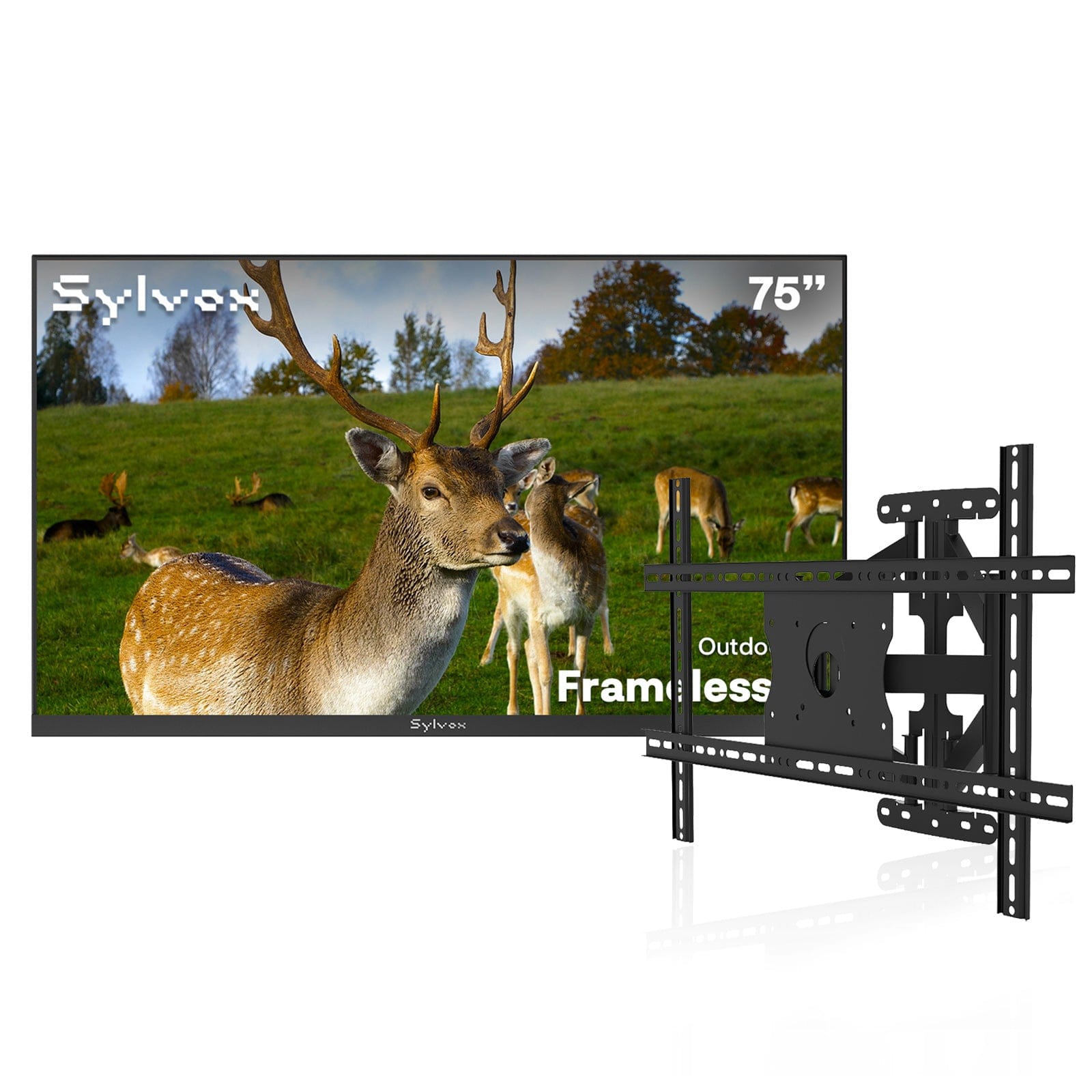 75″ Frameless Pro Full Sun Outdoor TV | Sylvox Waterproof Smart