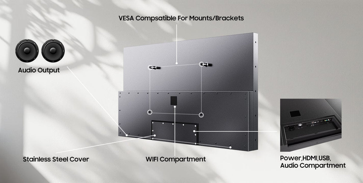Durable metal construction of the Sylvox outdoor television