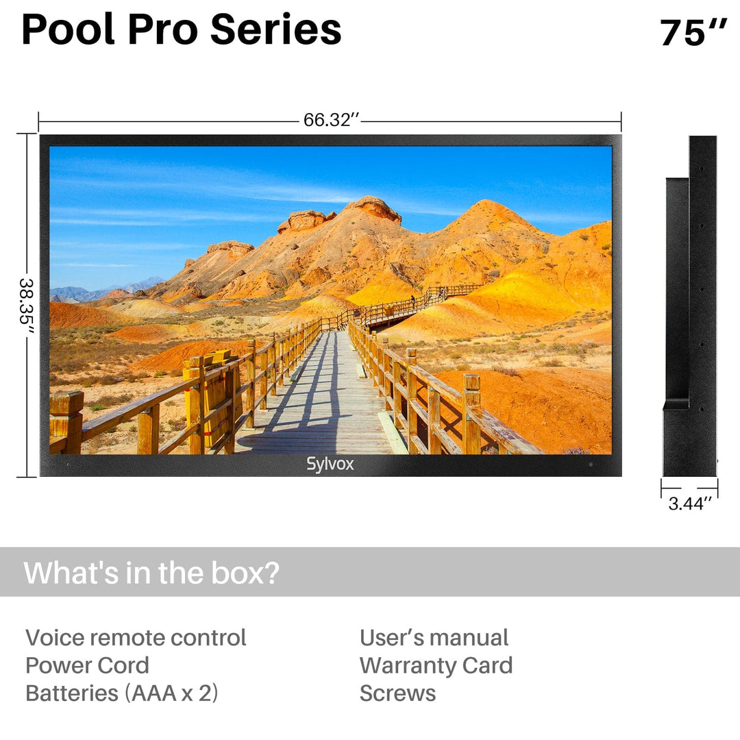 Open-box 75" full sun Outdoor TV(Pool Pro Series)