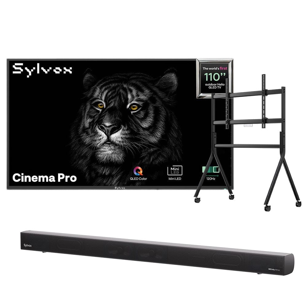 110″ Cinema Full Sun Outdoor TV | Sylvox Waterproof Smart Google