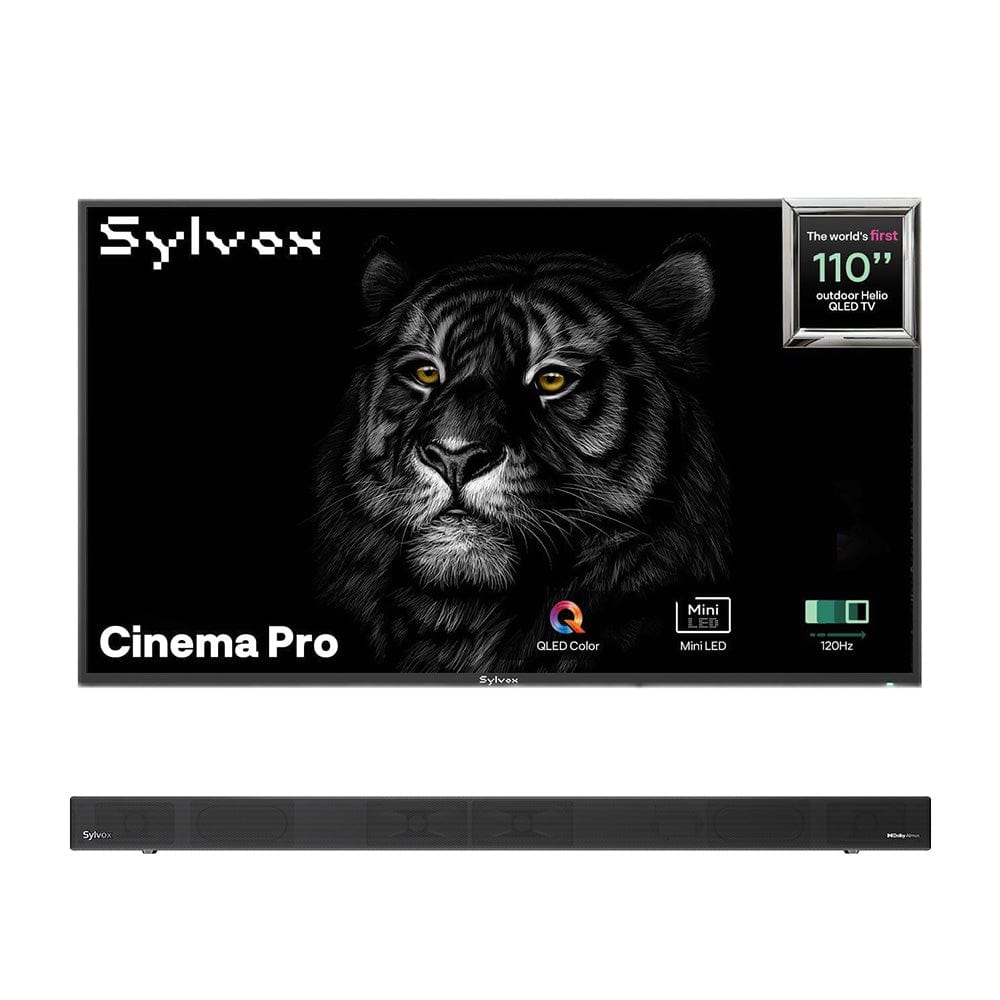 110″ Cinema Full Sun Outdoor TV | Sylvox Waterproof Smart Google