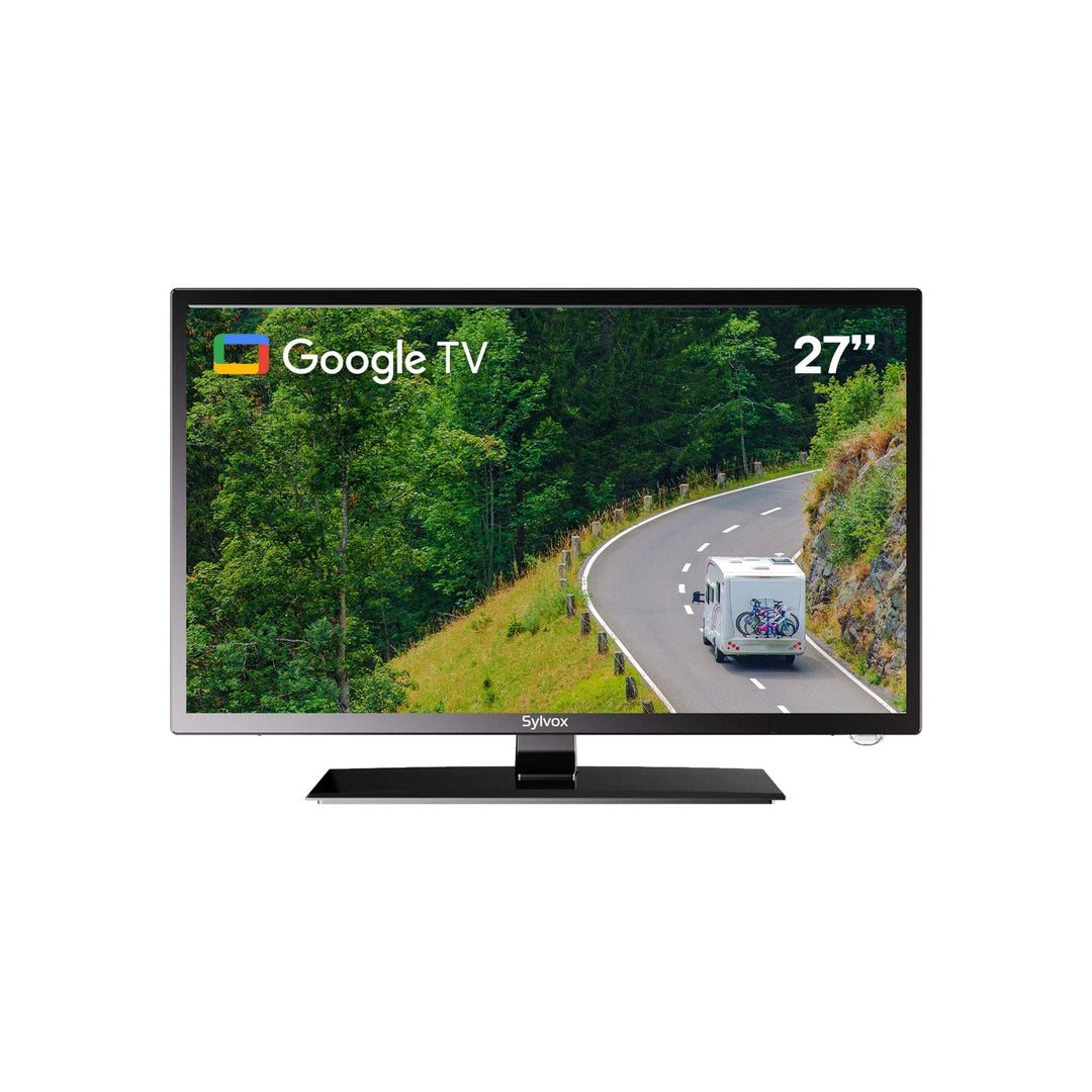 Sylvox 27-inch RV TV, 12 Volt TV Built-in APP Store And DVD Player, Smart TV Support WiFi Bluetooth, AC/DC Powered, Android Syst