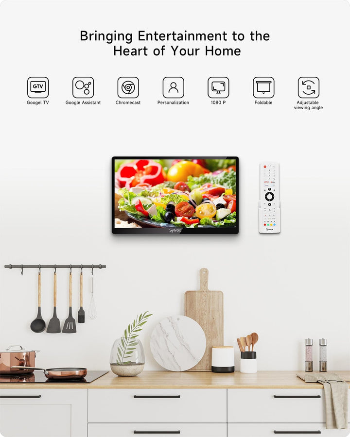 <b>New</b>-Sylvox 15.6" Under Cabinet Kitchen TV(2024 New Mode)