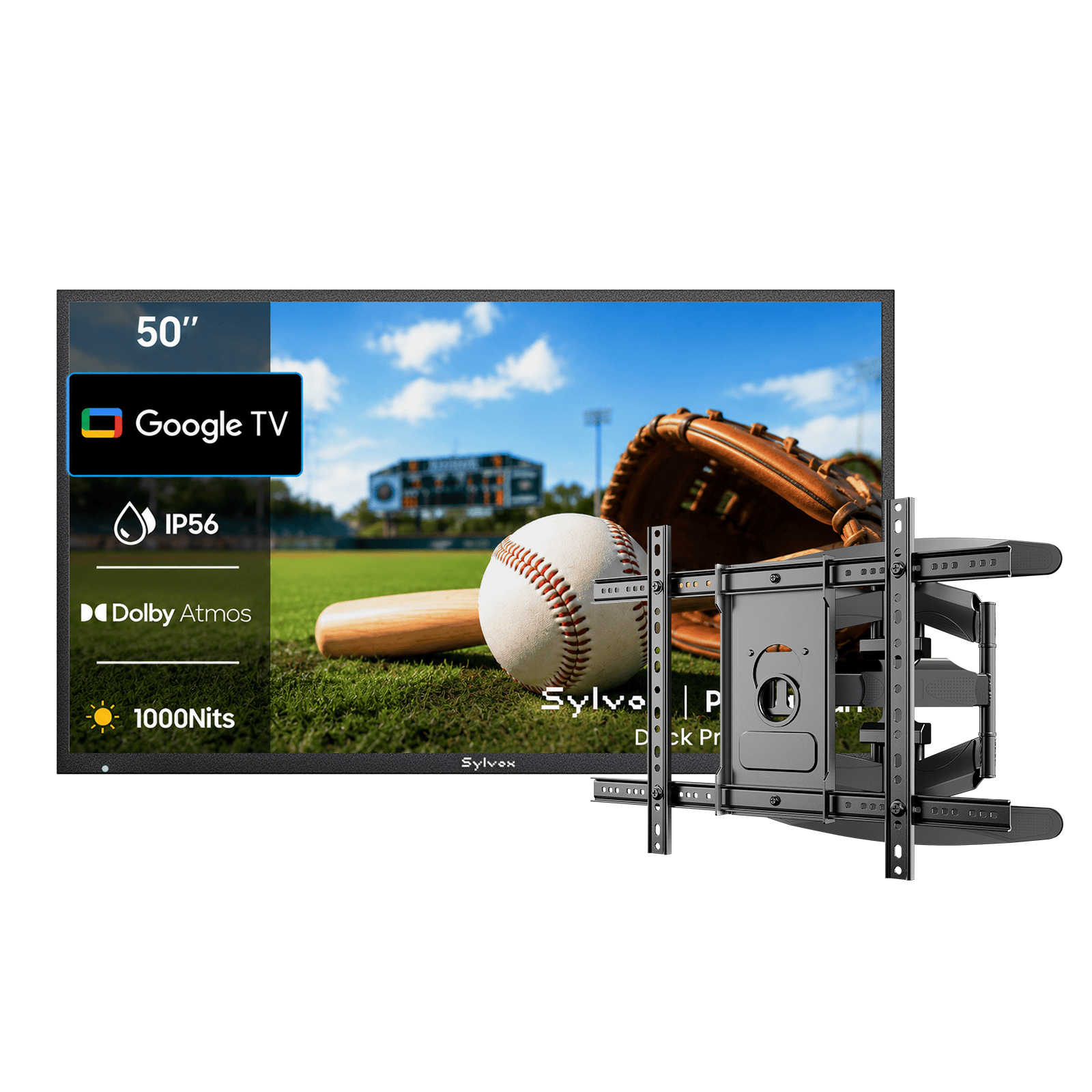 50″ Deck Pro 3.0 Partial Sun Outdoor TV | Sylvox Smart Google TV