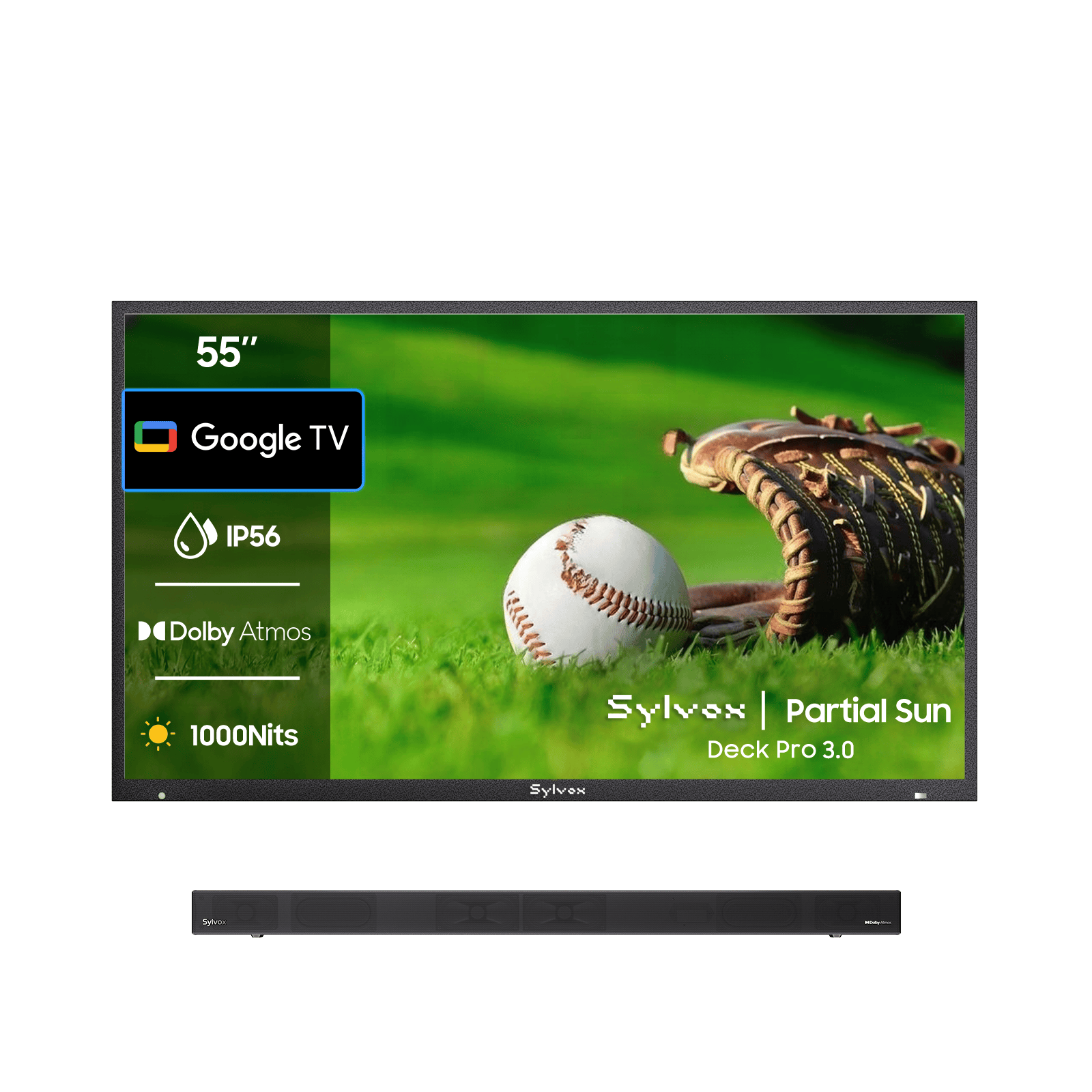 55″ Deck Pro 3.0 Partial Sun Outdoor TV | Sylvox Smart Google TV