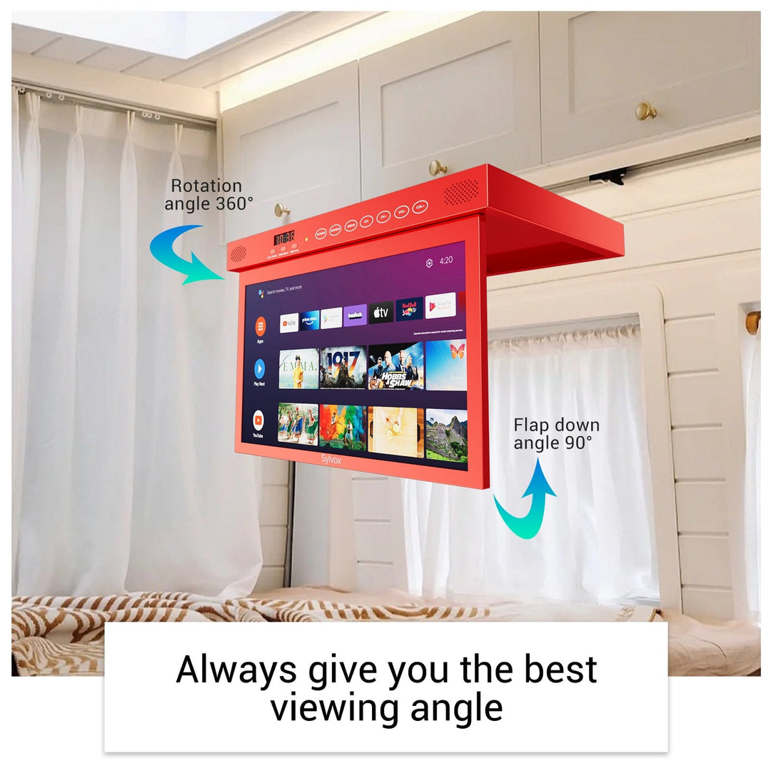 15.6" Smart Under Cabinet TV-Red Kitchen TV