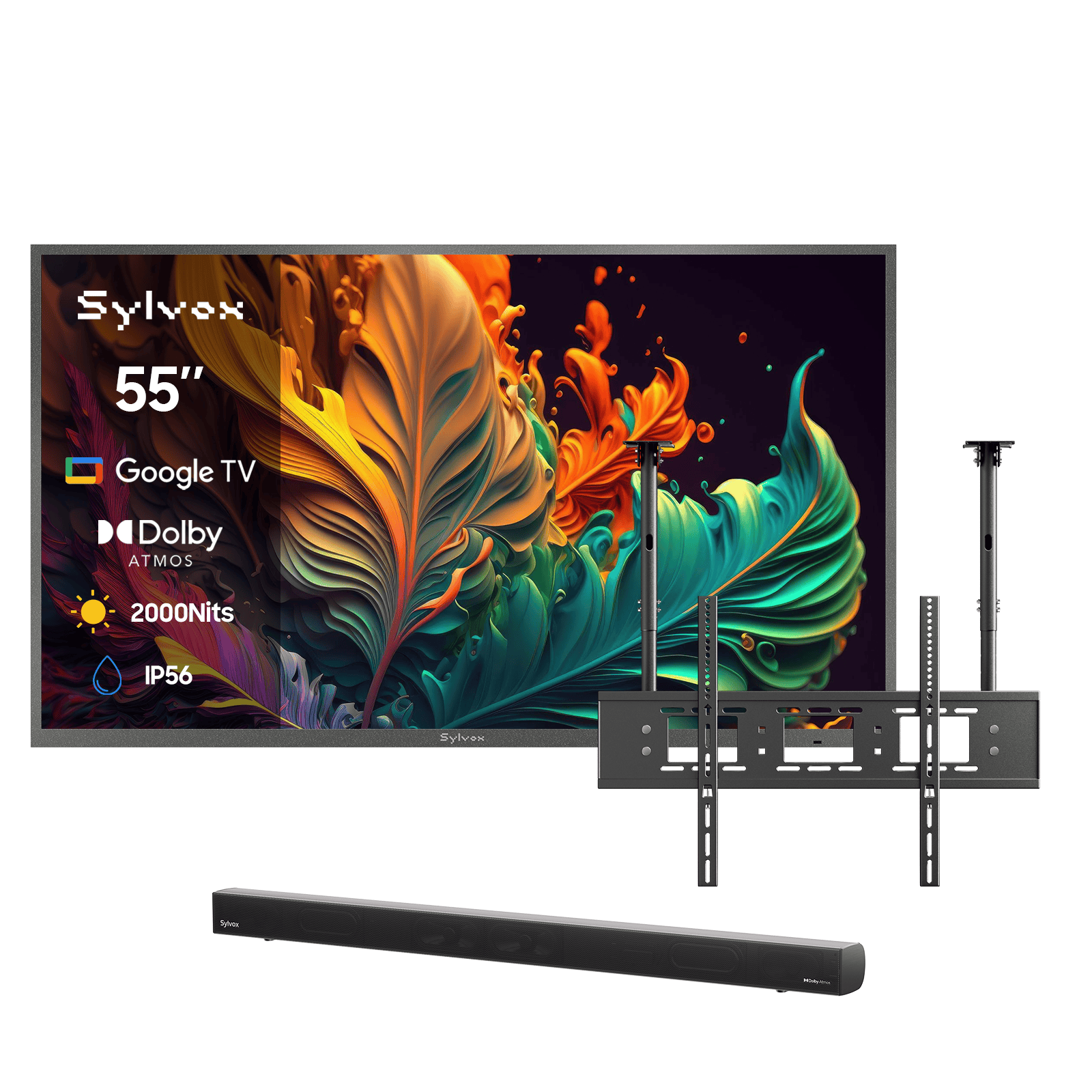 55V Google TV 55インチ UHD 55″ Pool Pro QLED 3.0 Full Sun Outdoor TV | Sylvox Waterproof