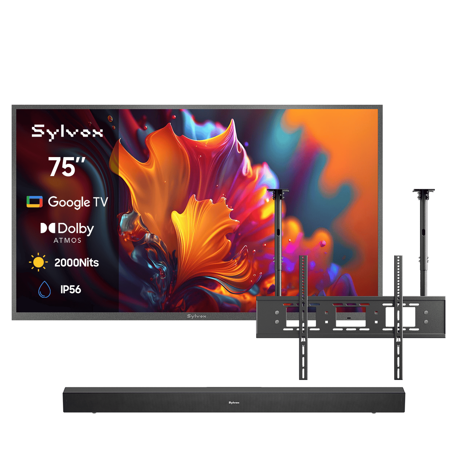 75″ Pool Pro QLED 2.0 Full Sun Outdoor TV | Sylvox Waterproof