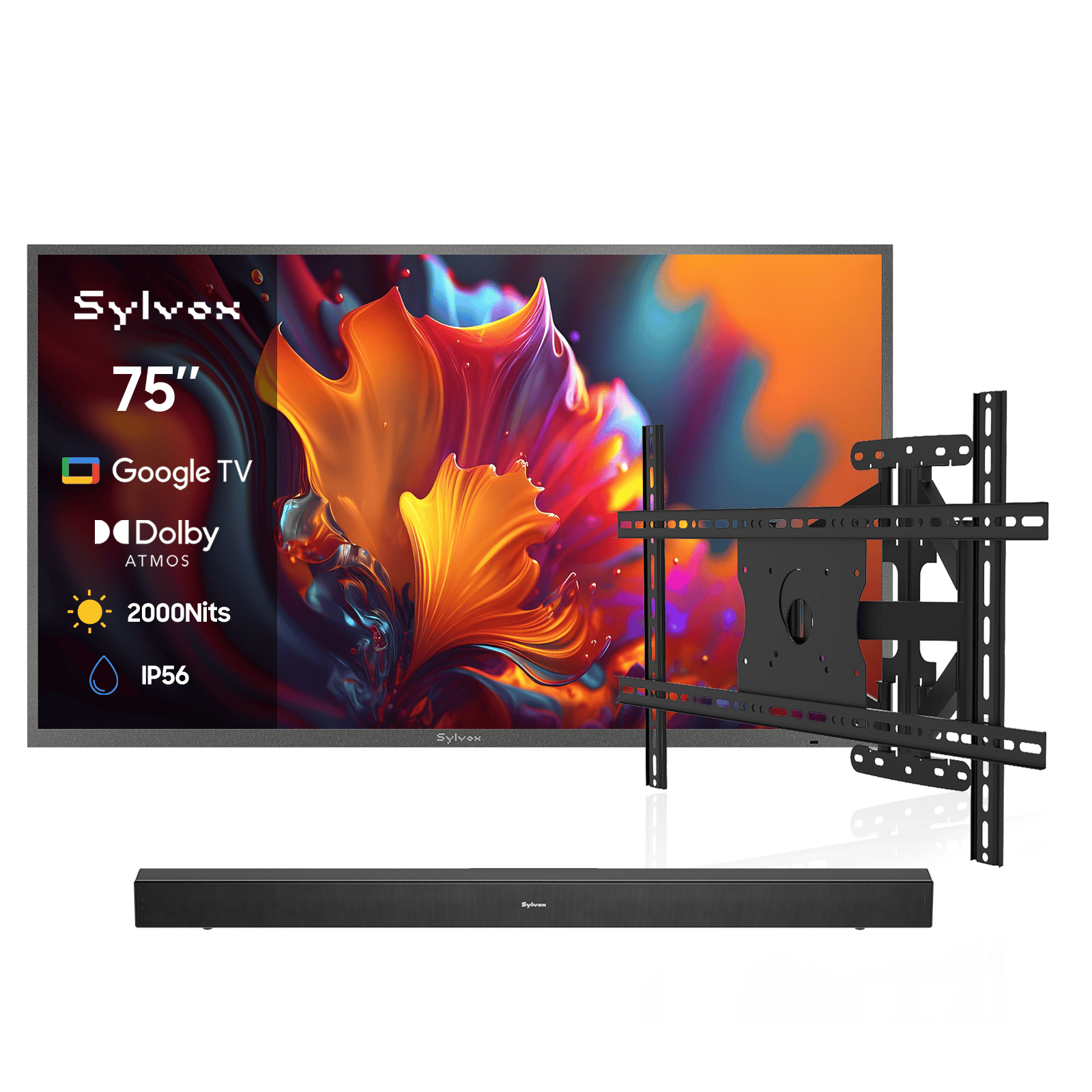 75″ Pool Pro QLED 2.0 Full Sun Outdoor TV | Sylvox Waterproof