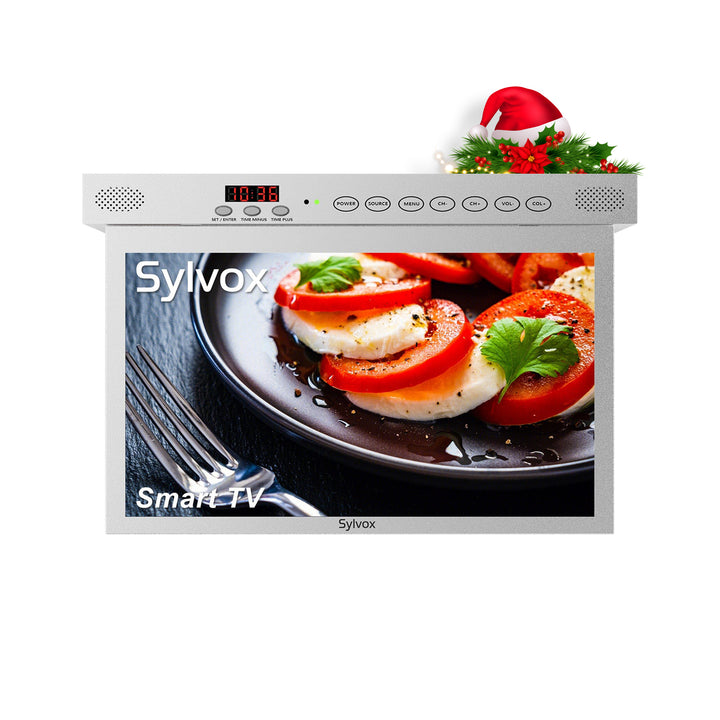 SYLVOX 15.6" Smart Under Cabinet Kitchen TV(Silver-New Arrival)