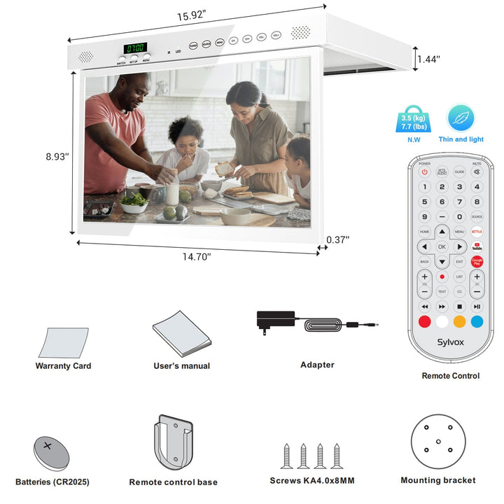 Sylvox 15.6" Smart TV sous meuble pour la cuisine 